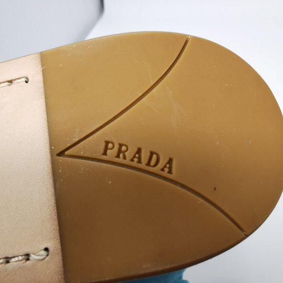 Prada Blue Suede Wedge Platform Heels - Picture 13 of 13